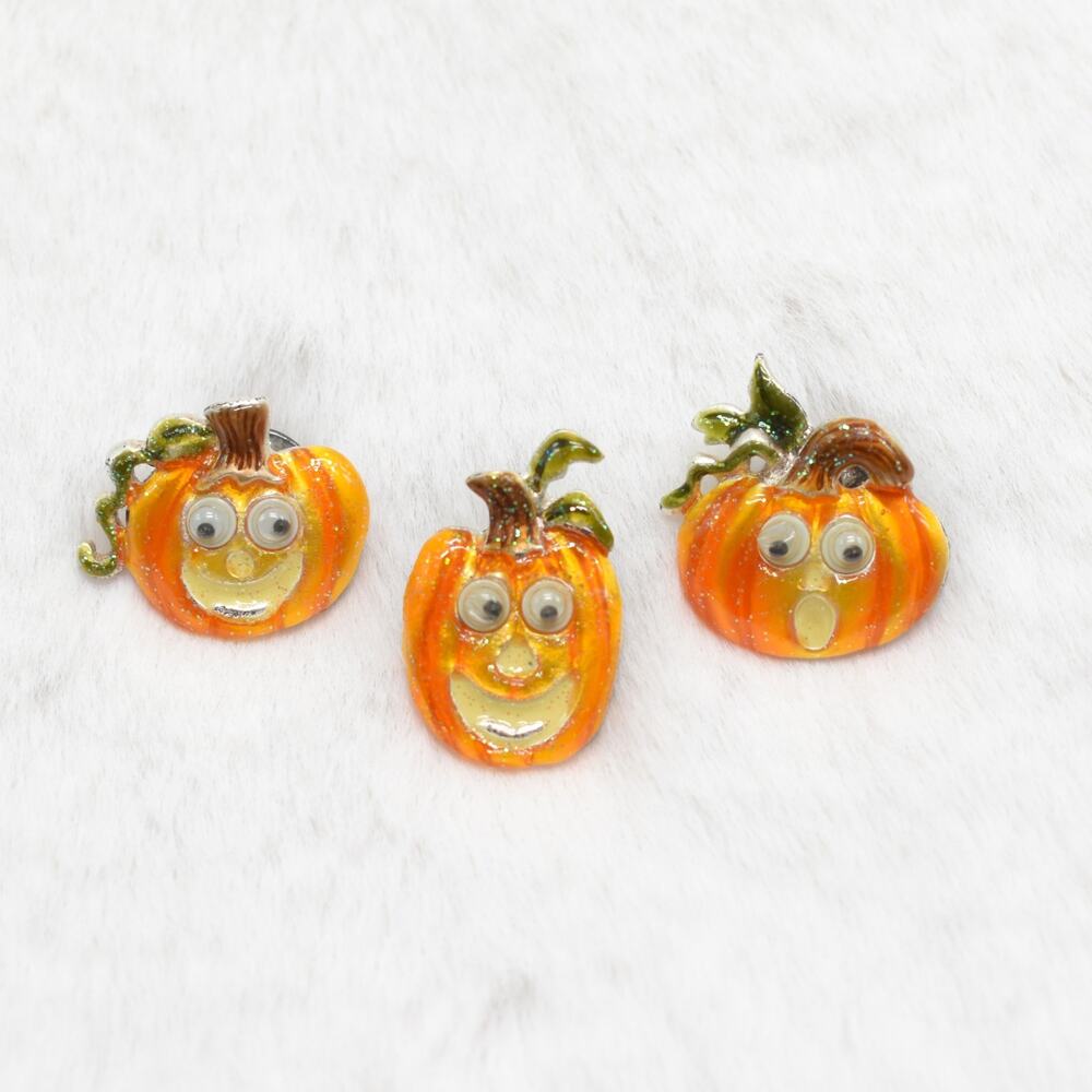 Vintage AJMC Halloween Lot Pumpkin Brooch Pin Enamel Autumn Fall Costume Jewelry